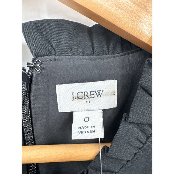 J. Crew Ruffleneck suiting dress in Black Size 0 Sheath Dress - Picture 5 of 9